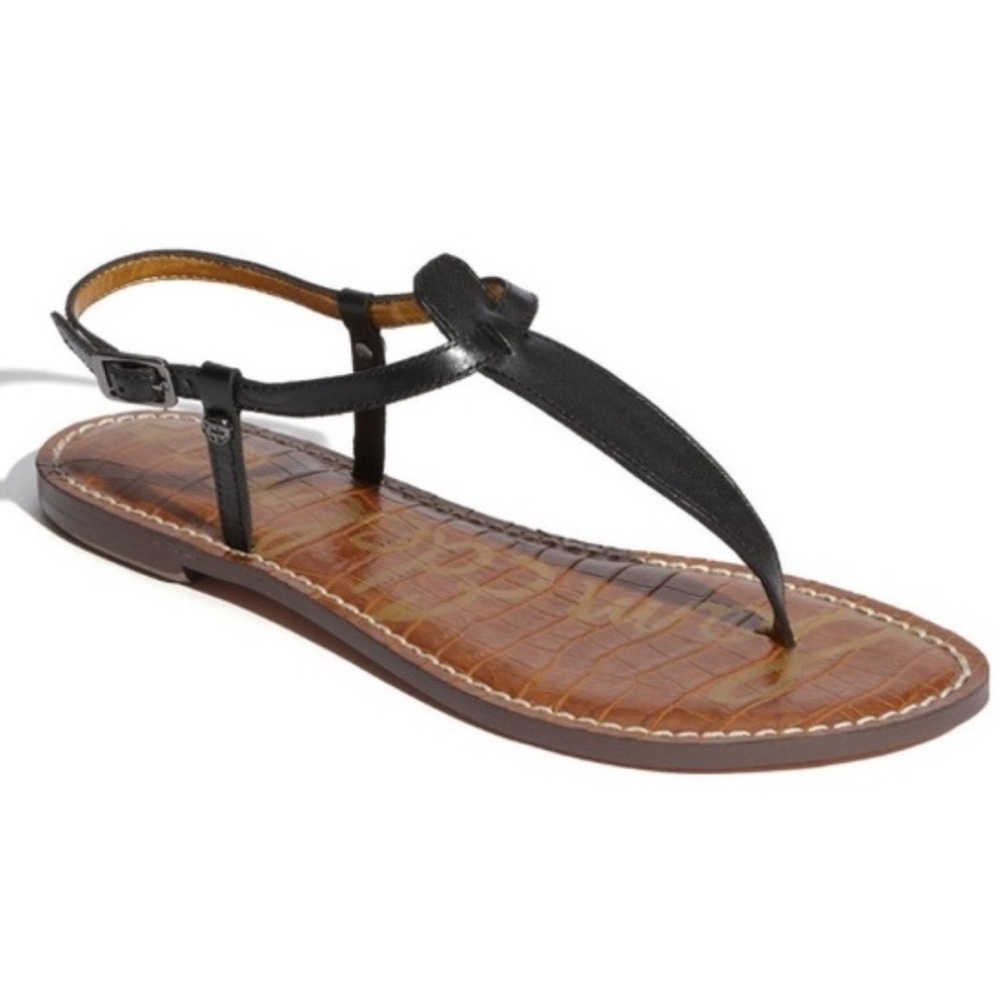 Like-New Sam Edelman Gigi black leather sandals, Size 8